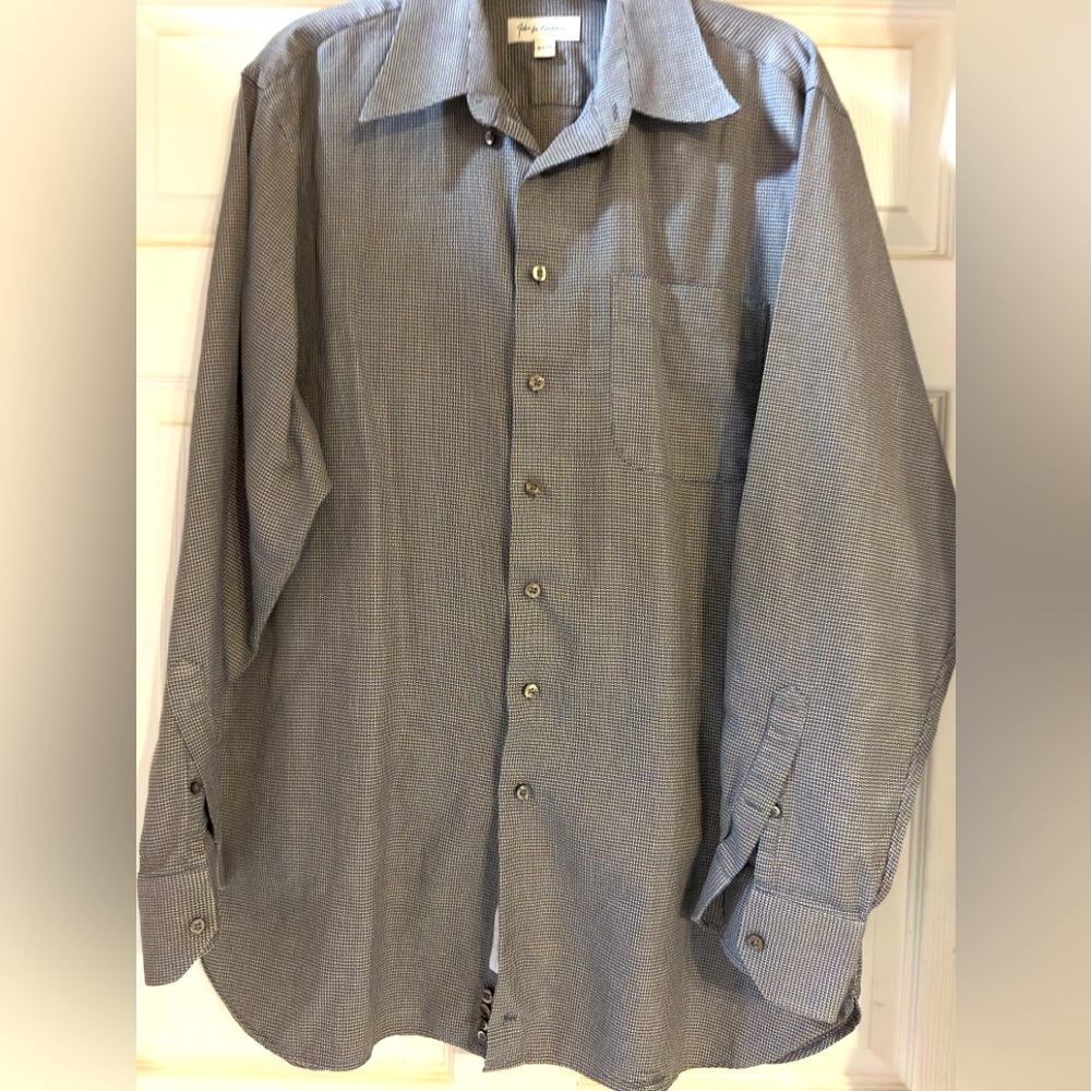 EUC John W. Nordstrom Men's Gray Casual Button-Down Shirt Size 16.5